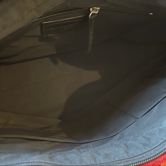 PENDLETON Red Black Buffalo Wool Bag w/ Woodland Design Leather Straps USA NEW!! - Picture 8 of 12